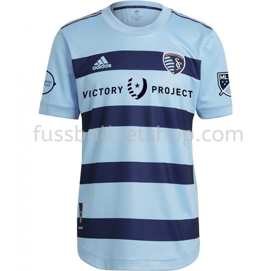 Günstige Fußball Trikotsatz Sporting Kansas City Heimtrikot 2022 Kurzarm