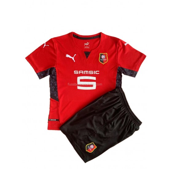 Günstige Fußball Trikotsatz Stade Rennes Kinder Heimtrikot 2021-2022 Kurzarm