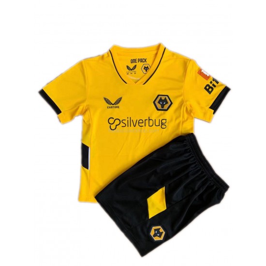 Günstige Fußball Trikotsatz Wolverhampton Wanderers Kinder Heimtrikot 2021-2022 Kurzarm