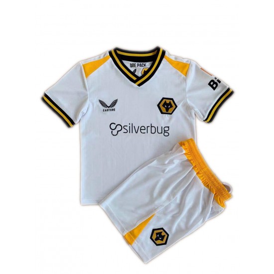 Günstige Fußball Trikotsatz Wolverhampton Wanderers Kinder Ausweichtrikot 2021-2022 Kurzarm