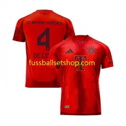 Günstige Fußball Trikotsatz FC Bayern München Matthijs de Ligt 4 Herren Heimtrikot 2024-2025 Kurzarm