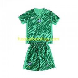 Günstige Fußball Trikotsatz Brasilien Torwart Kinder Ausweichtrikot 2024 Kurzarm