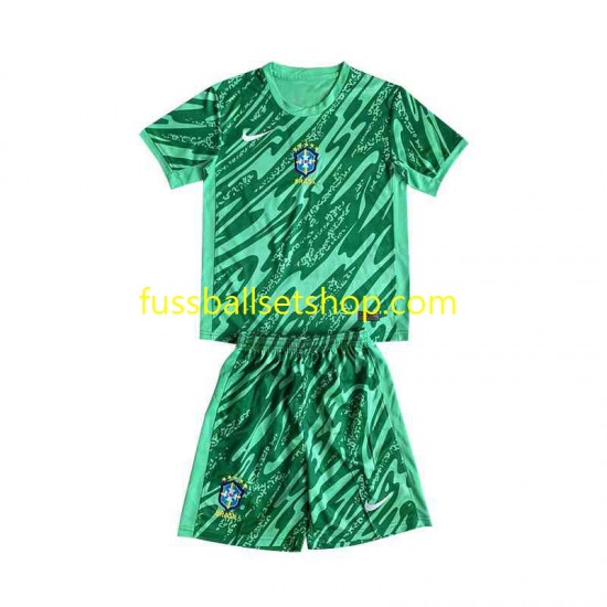Günstige Fußball Trikotsatz Brasilien Torwart Kinder Ausweichtrikot 2024 Kurzarm