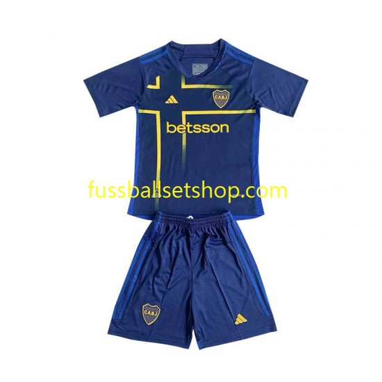 Günstige Fußball Trikotsatz Boca Juniors Kinder Ausweichtrikot 2024 Kurzarm