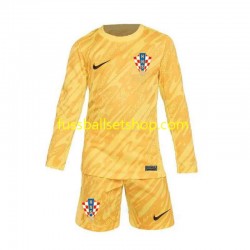 Günstige Fußball Trikotsatz Kroatien Torwart Kinder Heimtrikot Euro 2024 Langarm