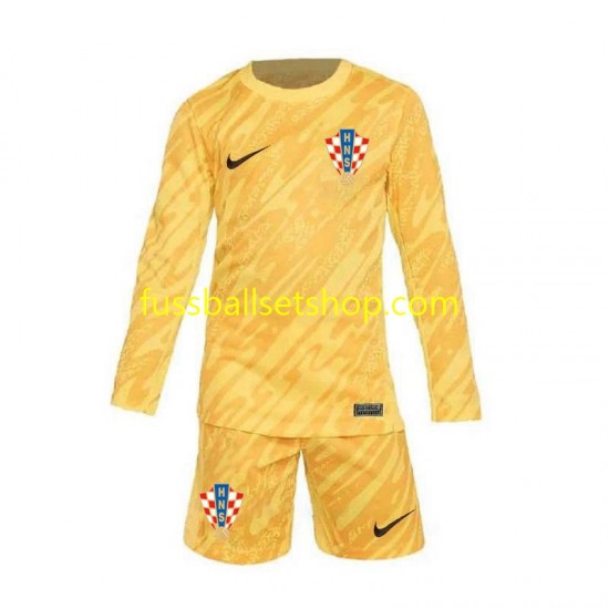 Günstige Fußball Trikotsatz Kroatien Torwart Kinder Heimtrikot Euro 2024 Langarm
