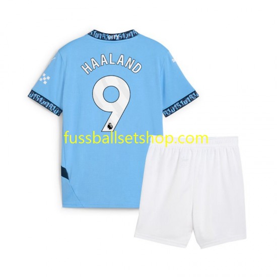 Günstige Fußball Trikotsatz Manchester City Erling Haaland 9 Kinder Heimtrikot 2024-2025 Kurzarm