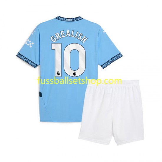 Günstige Fußball Trikotsatz Manchester City Jack Grealish 10 Kinder Heimtrikot 2024-2025 Kurzarm