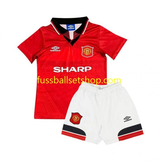 Günstige Fußball Trikotsatz Manchester United Retro Kinder Heimtrikot 1994 Kurzarm