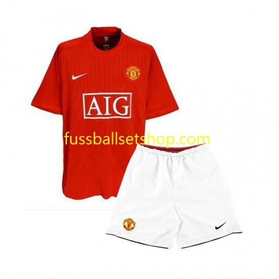 Günstige Fußball Trikotsatz Manchester United 2007 Retro Kinder Heimtrikot Kurzarm