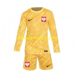 Günstige Fußball Trikotsatz Polen Torwart Kinder Heimtrikot Euro 2024 Langarm
