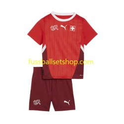 Günstige Fußball Trikotsatz Schweiz Kinder Heimtrikot Euro 2024 Kurzarm