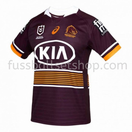 Günstige Fußball Trikotsatz Brisbane Broncos Rugby Heimtrikot 2021 Kurzarm
