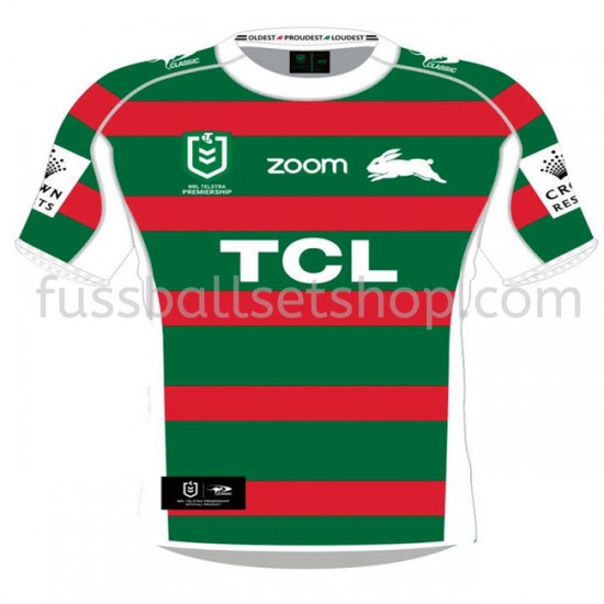 Günstige Fußball Trikotsatz South Sydney Rabbitohs Rugby Auswärtstrikot 2021 Kurzarm