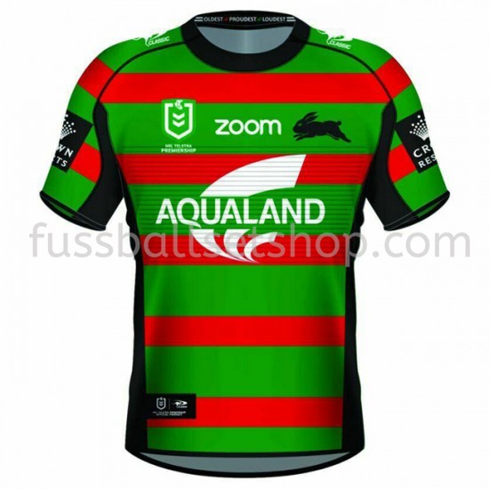 Günstige Fußball Trikotsatz South Sydney Rabbitohs Rugby Heimtrikot 2021 Kurzarm