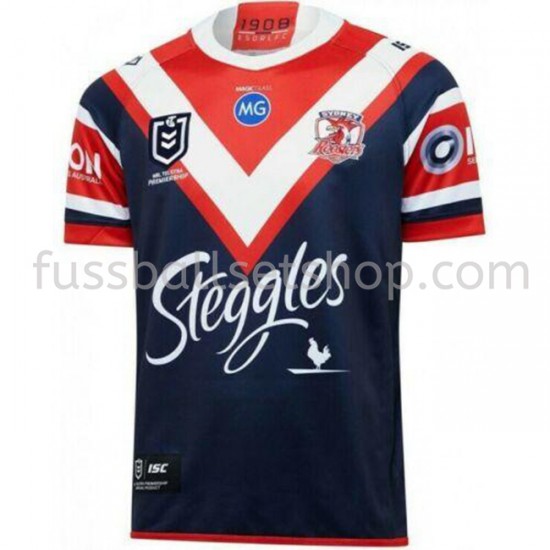 Günstige Fußball Trikotsatz Sydney Roosters Rugby Heimtrikot 2020 Kurzarm